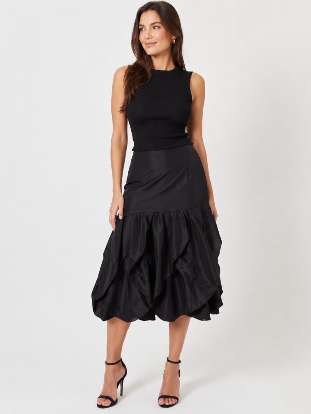 KM Collections Milla Bell Black Evening Skirt Women’s 20W Formal Party Career